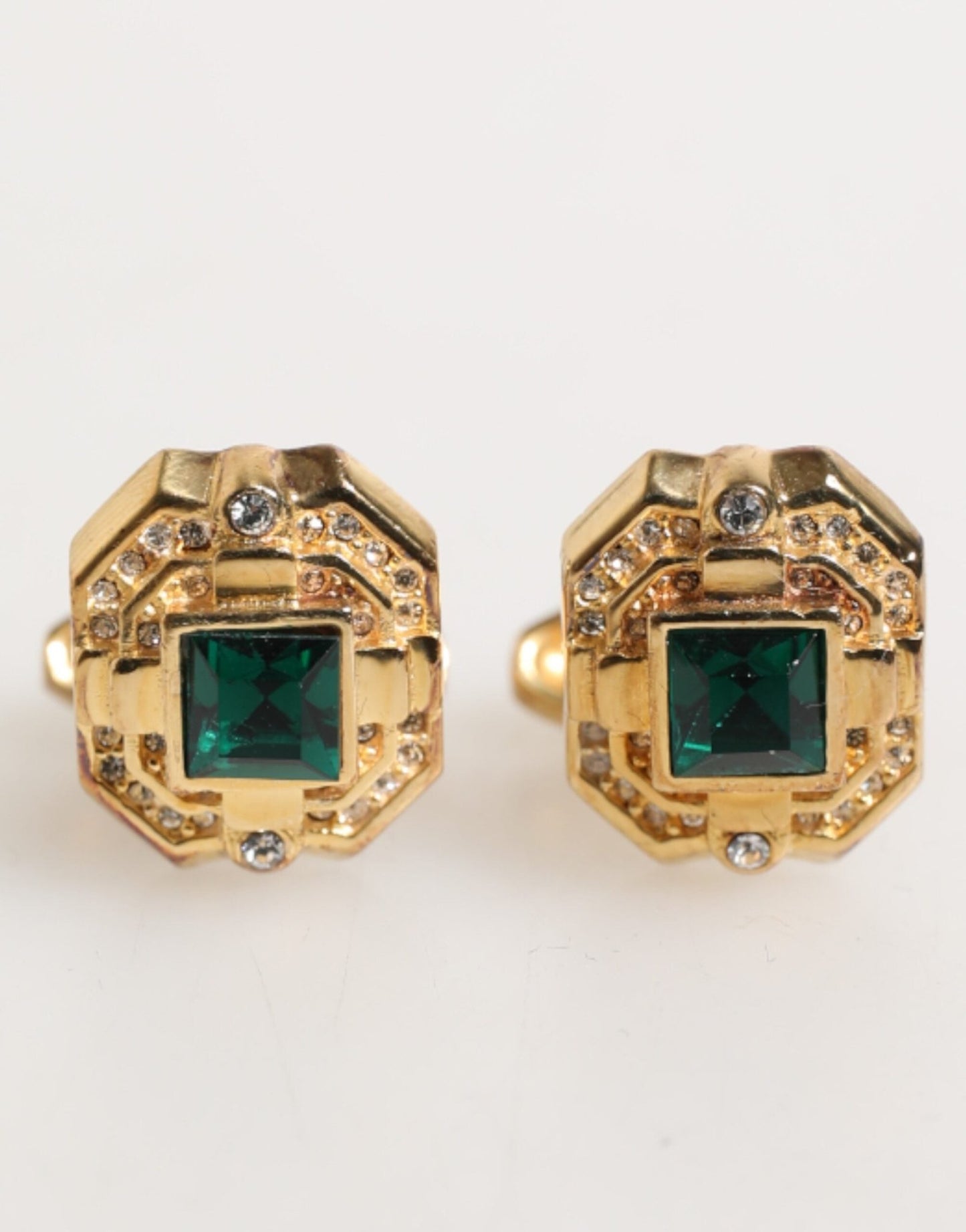 Dolce & Gabbana Emerald Green Crystal Gold Tone 925 Sterling Accessory Cufflink – par Dolce & Gabbana | Disponible sur Sandy Store ByNet