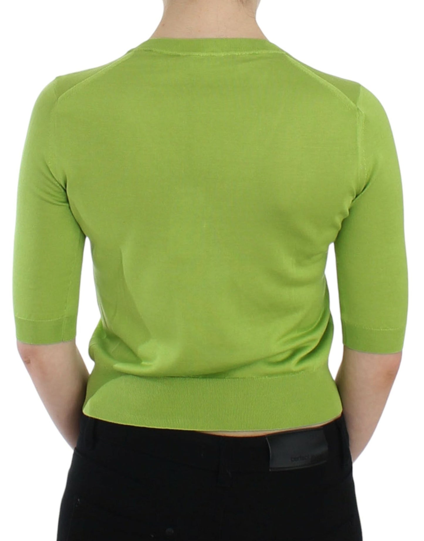 Dolce & Gabbana Emerald Green Wool V - Neck Pullover - Sandy Store ByNet