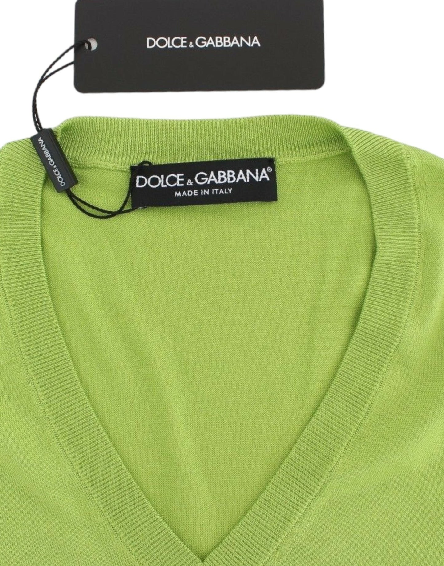 Dolce & Gabbana Emerald Green Wool V - Neck Pullover - Sandy Store ByNet