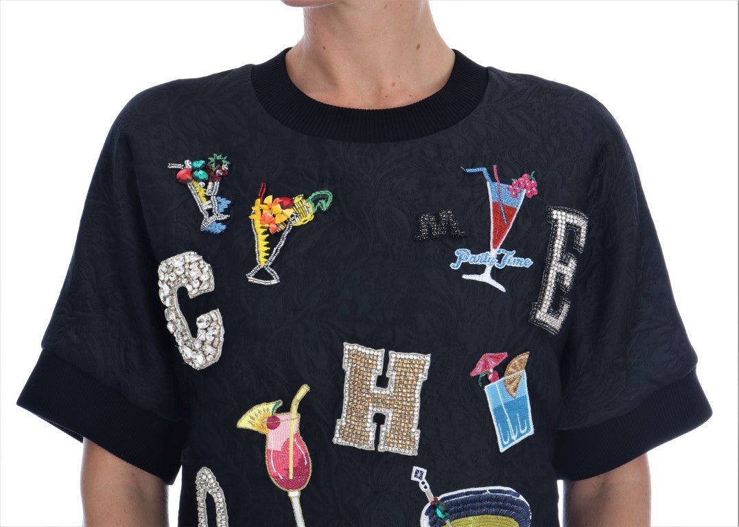 Dolce & Gabbana Enchanted Crystal Embellished Black Sweater - Sandy Store ByNet