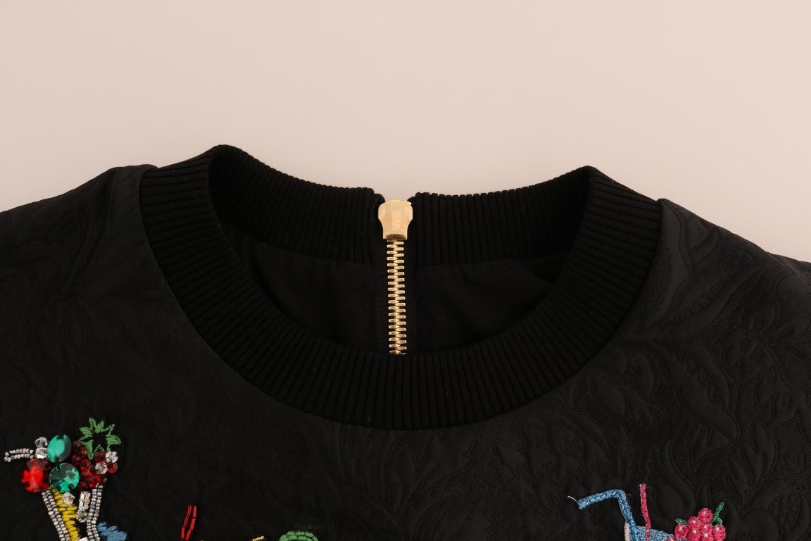 Dolce & Gabbana Enchanted Crystal Embellished Black Sweater - Sandy Store ByNet