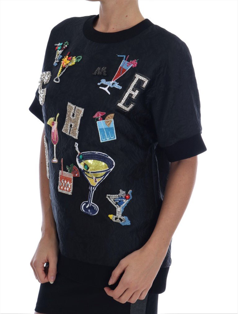 Dolce & Gabbana Enchanted Crystal Embellished Black Sweater - Sandy Store ByNet