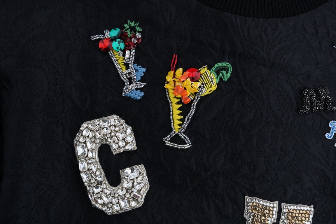 Dolce & Gabbana Enchanted Crystal Embellished Black Sweater - Sandy Store ByNet