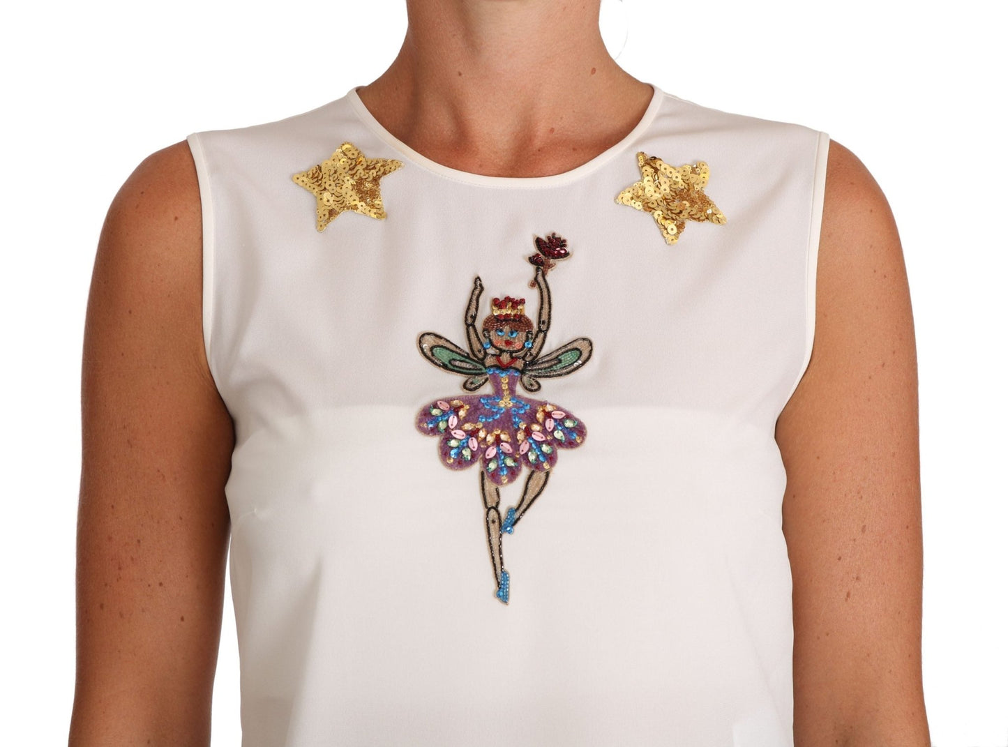 Dolce & Gabbana Enchanted Crystal - Embellished Silk Blouse - Sandy Store ByNet