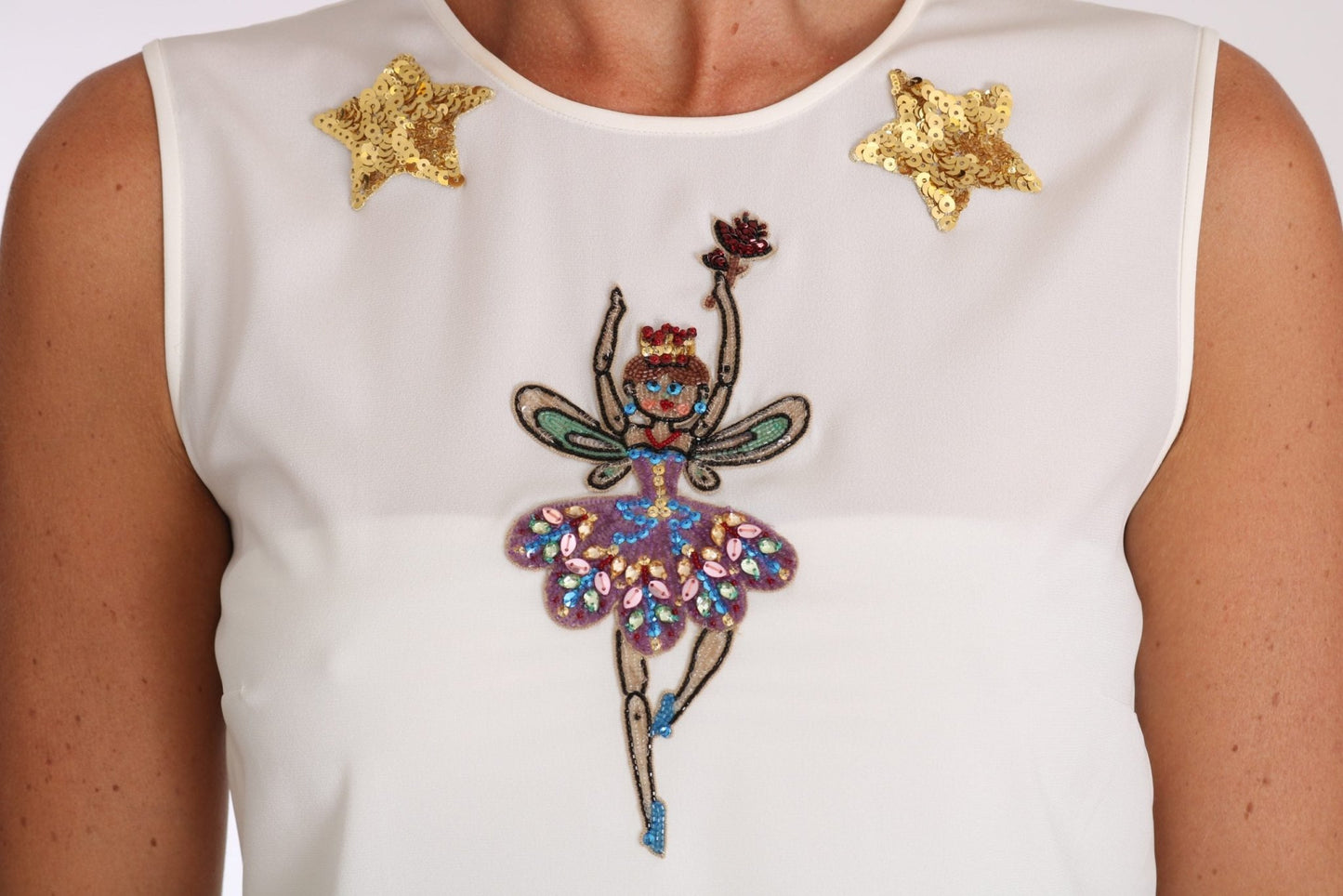 Dolce & Gabbana Enchanted Crystal - Embellished Silk Blouse - Sandy Store ByNet