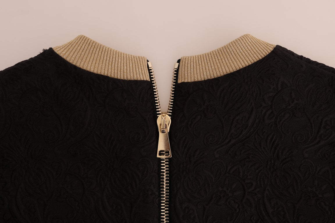 Dolce & Gabbana Enchanted Sequined Black Brocade Sweater - Sandy Store ByNet