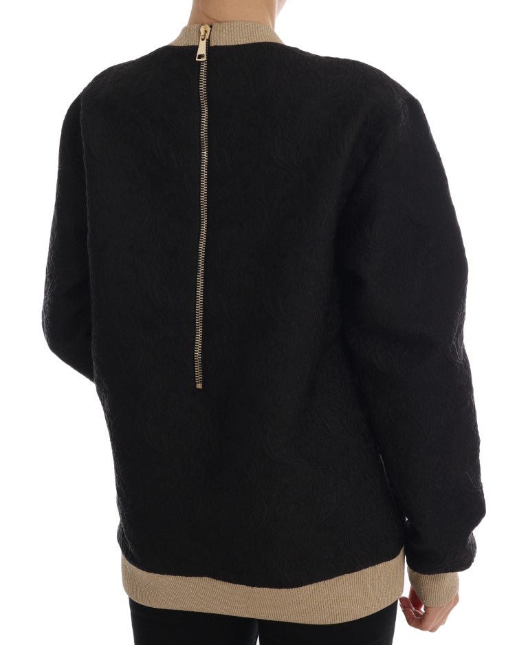 Dolce & Gabbana Enchanted Sequined Black Brocade Sweater - Sandy Store ByNet
