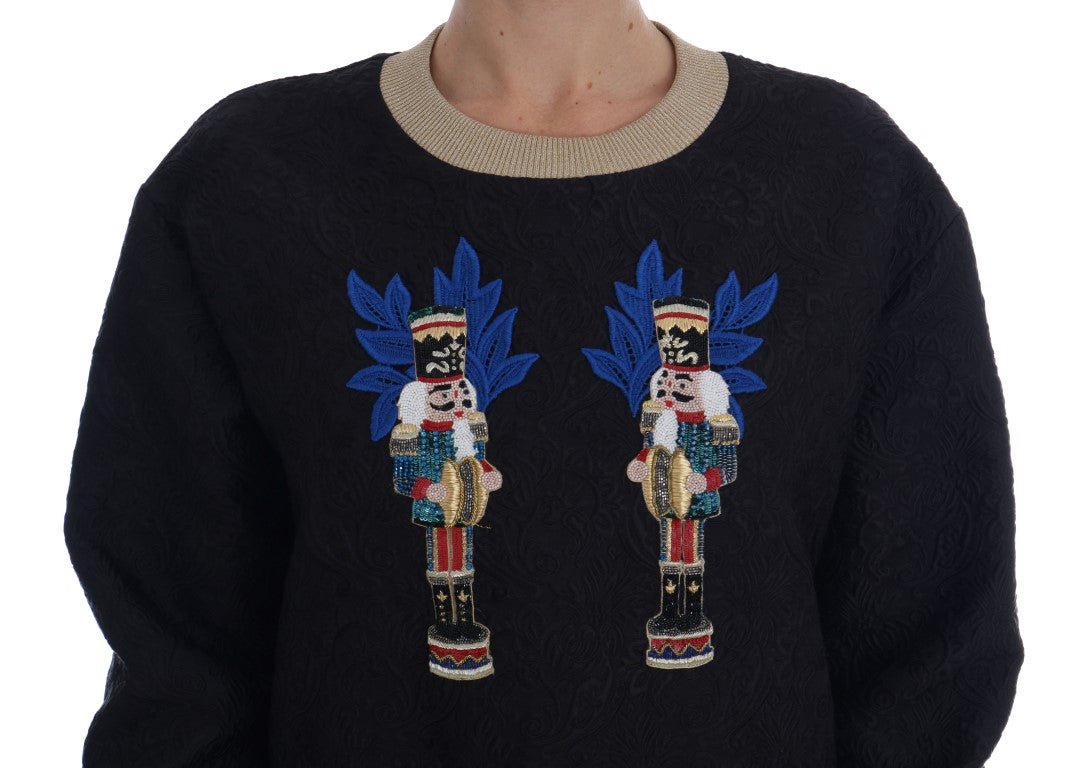 Dolce & Gabbana Enchanted Sequined Black Brocade Sweater - Sandy Store ByNet