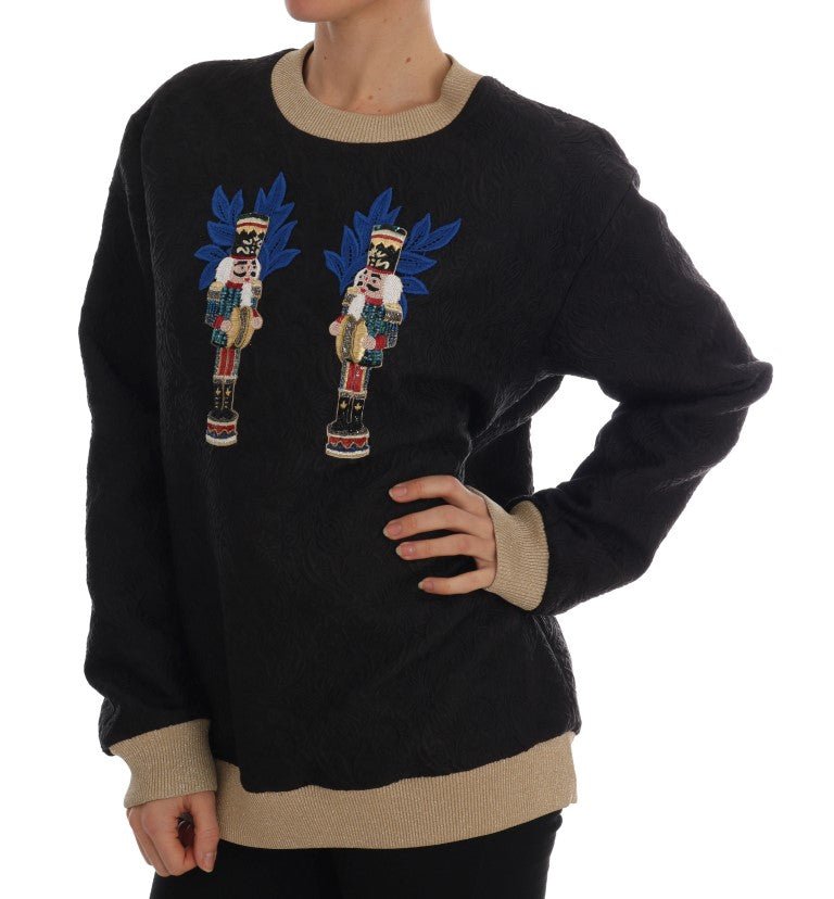 Dolce & Gabbana Enchanted Sequined Black Brocade Sweater - Sandy Store ByNet