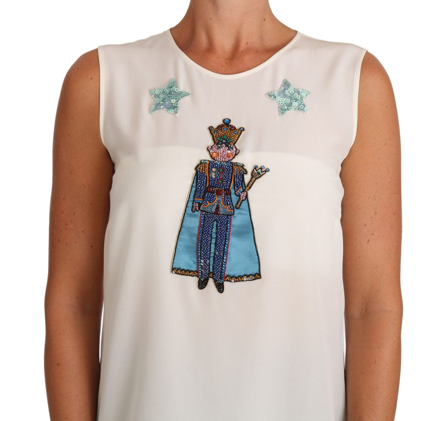 Dolce & Gabbana Enchanted Sequined Silk Sleeveless Top - Sandy Store ByNet