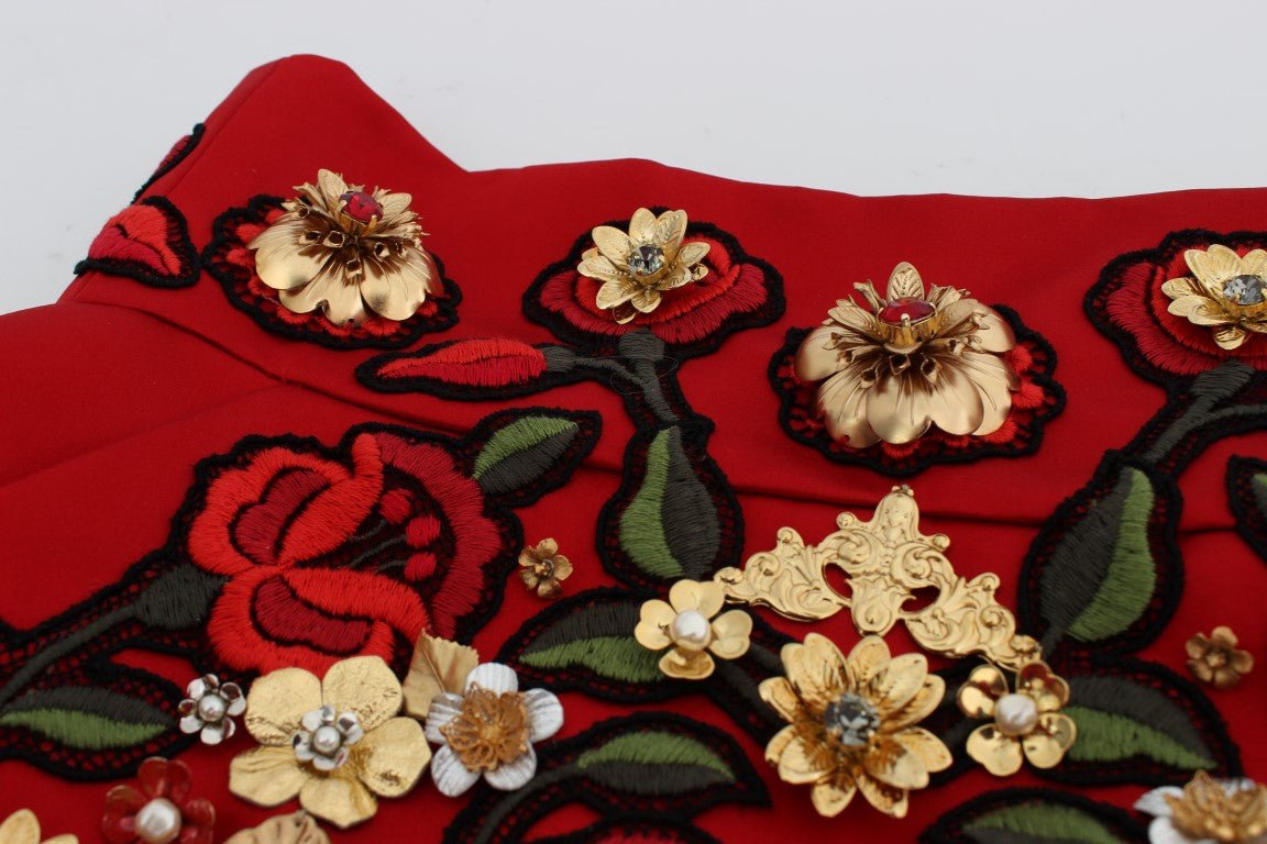 Dolce & Gabbana Enchanted Sicilian Rose Embroidered Mini Shorts - Sandy Store ByNet
