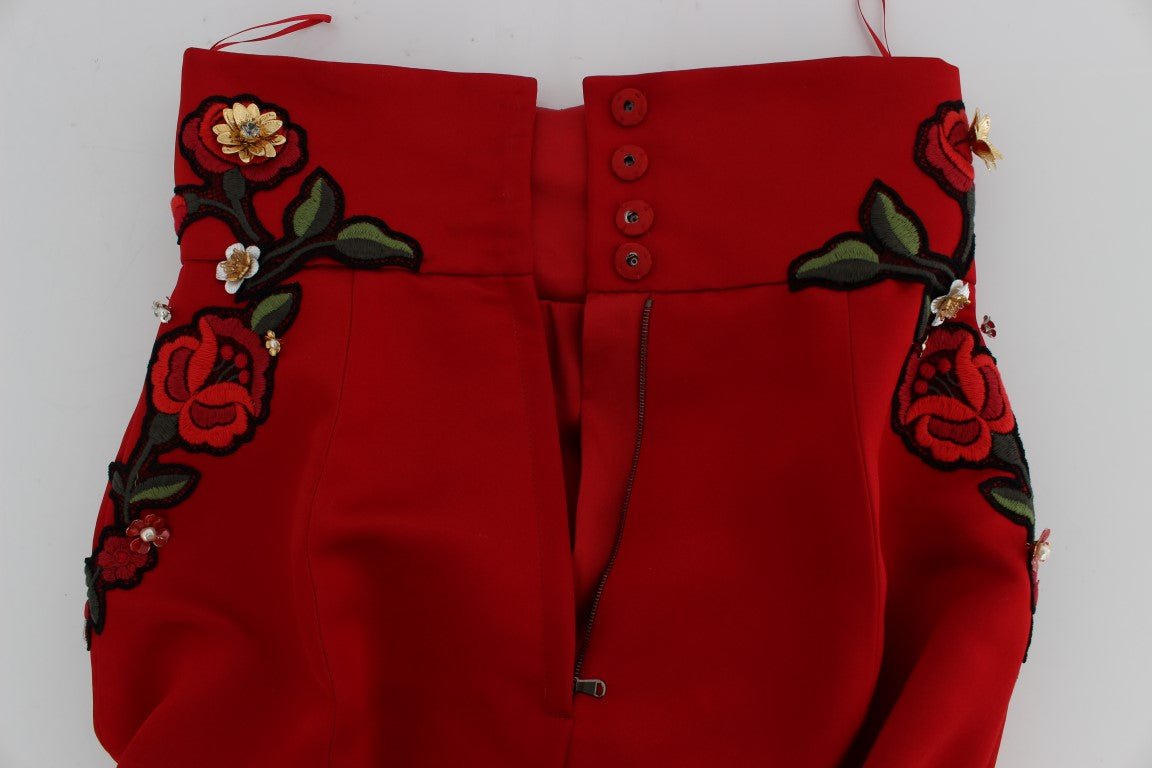 Dolce & Gabbana Enchanted Sicilian Rose Embroidered Mini Shorts - Sandy Store ByNet