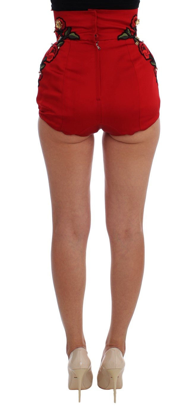 Dolce & Gabbana Enchanted Sicilian Rose Embroidered Mini Shorts - Sandy Store ByNet