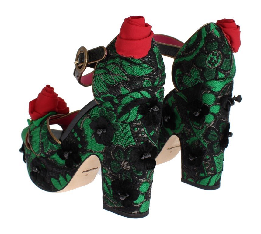 Dolce & Gabbana Enchanted Sicily Crystal Brocade Wedges - Sandy Store ByNet
