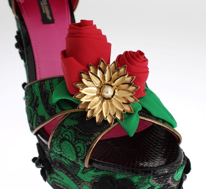 Dolce & Gabbana Enchanted Sicily Crystal Brocade Wedges - Sandy Store ByNet