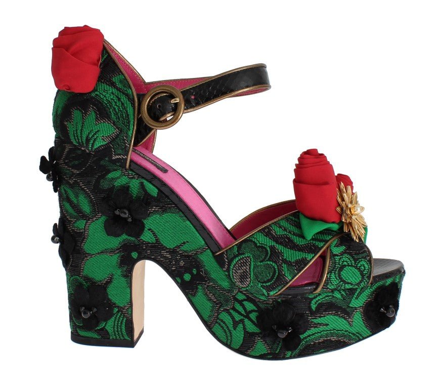 Dolce & Gabbana Enchanted Sicily Crystal Brocade Wedges - Sandy Store ByNet