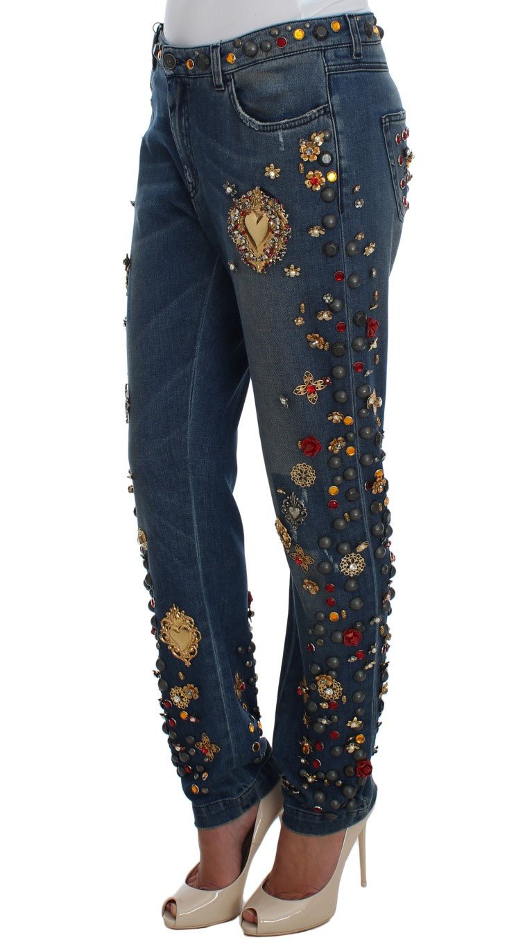 Dolce & Gabbana Enchanted Sicily Embellished Boyfriend Jeans - Sandy Store ByNet