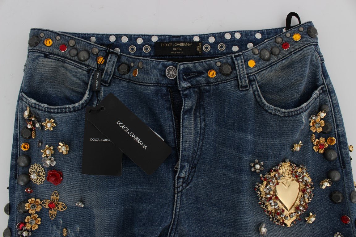 Dolce & Gabbana Enchanted Sicily Embellished Boyfriend Jeans - Sandy Store ByNet