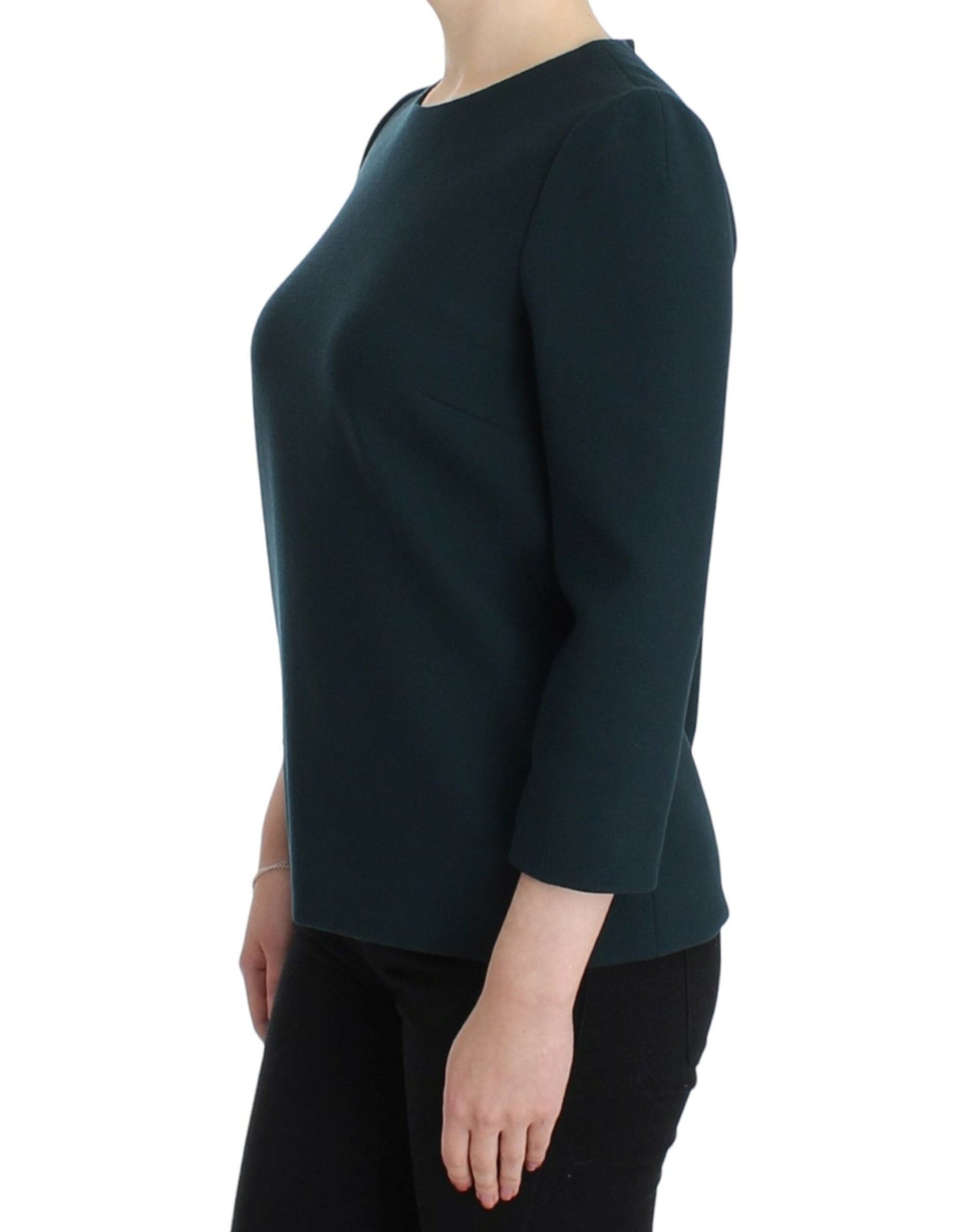Dolce & Gabbana Enchanted Sicily Green Wool Silk Blend Blouse - Sandy Store ByNet