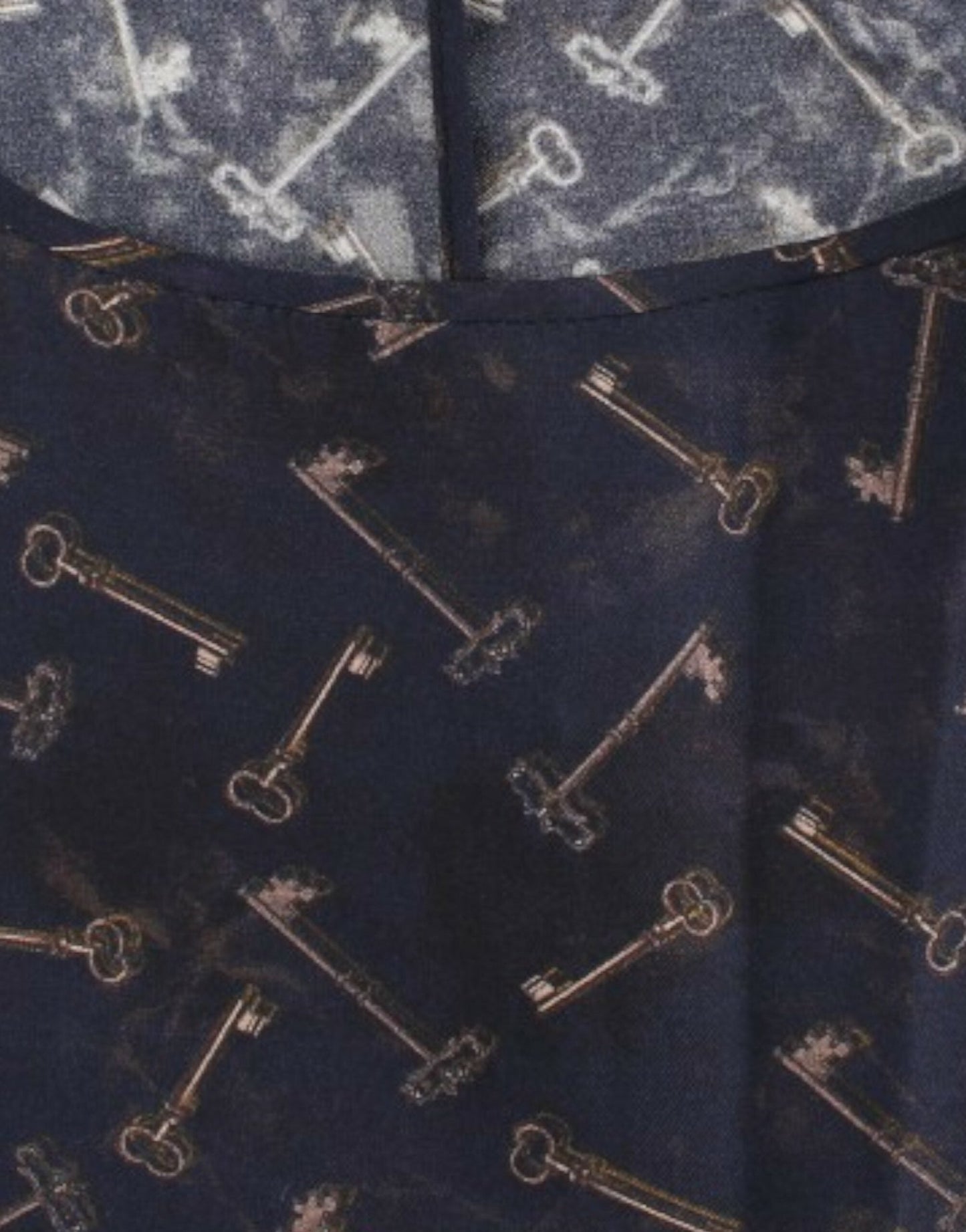 Dolce & Gabbana Enchanted Sicily Silk Blouse with Gold Keys Print - Sandy Store ByNet