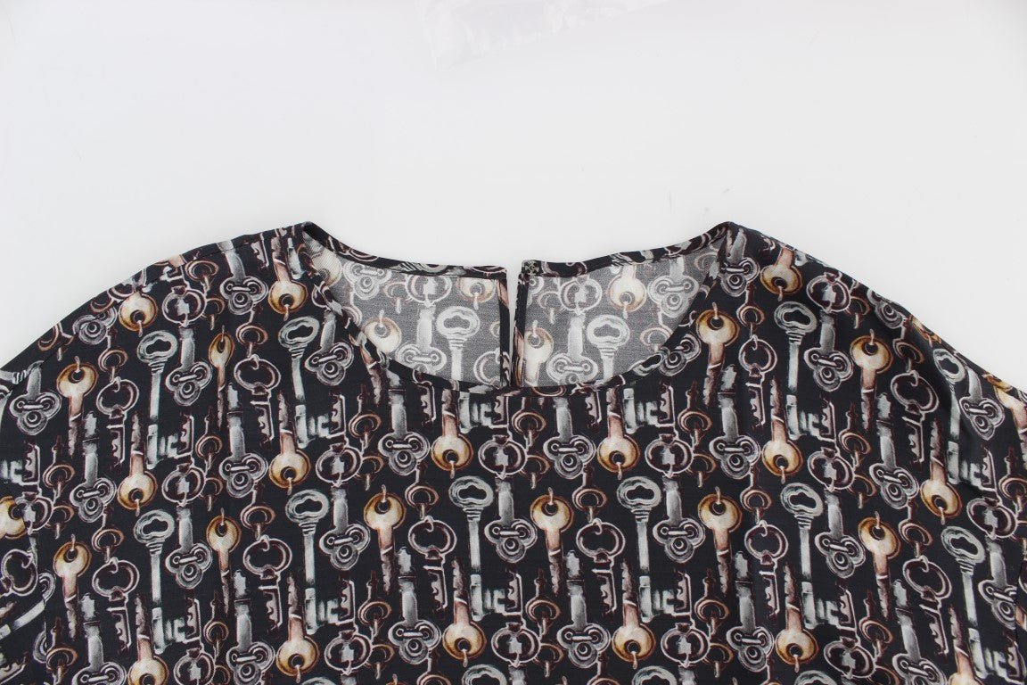Dolce & Gabbana Enchanted Sicily Silk Blouse with Key Print - Sandy Store ByNet