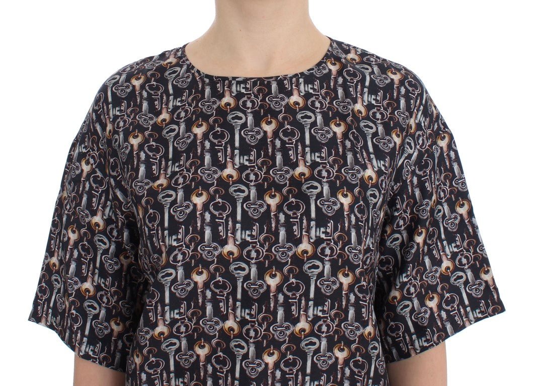 Dolce & Gabbana Enchanted Sicily Silk Blouse with Key Print - Sandy Store ByNet