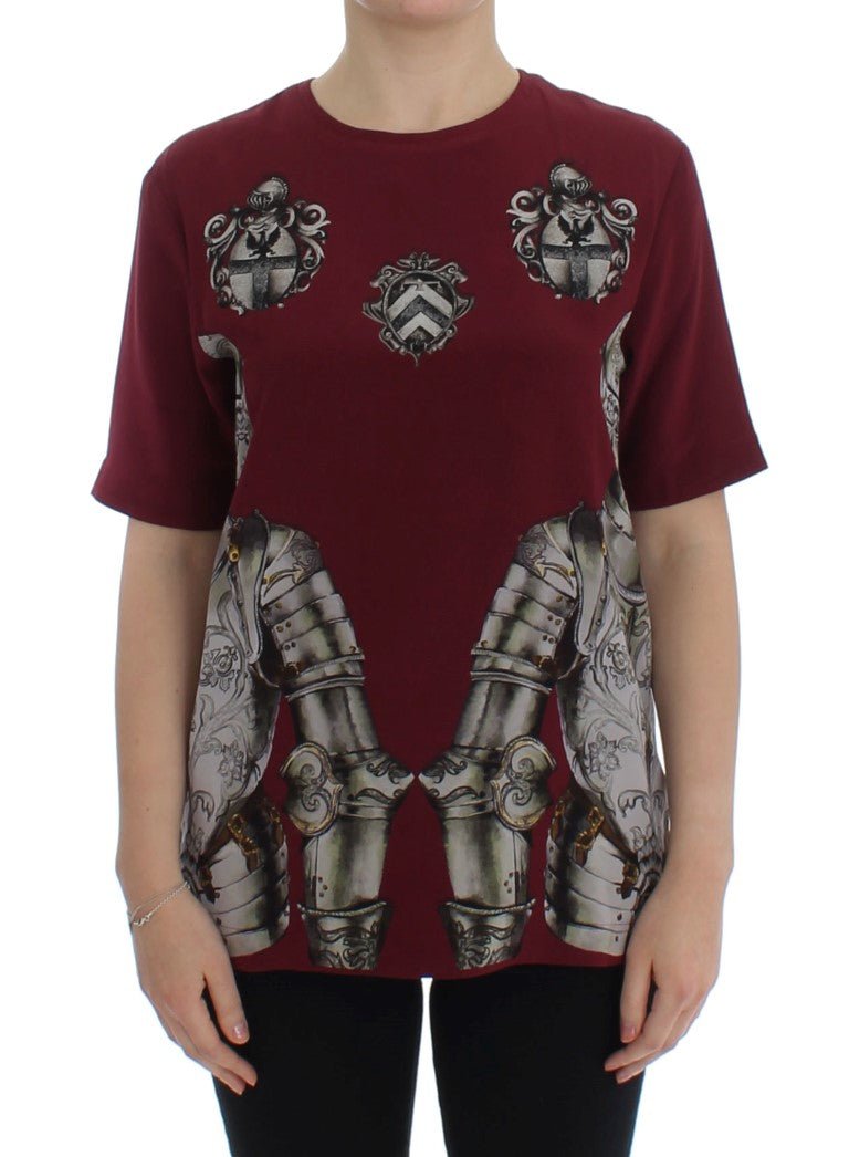 Dolce & Gabbana Enchanted Sicily Silk Blouse with Knight Print - Sandy Store ByNet