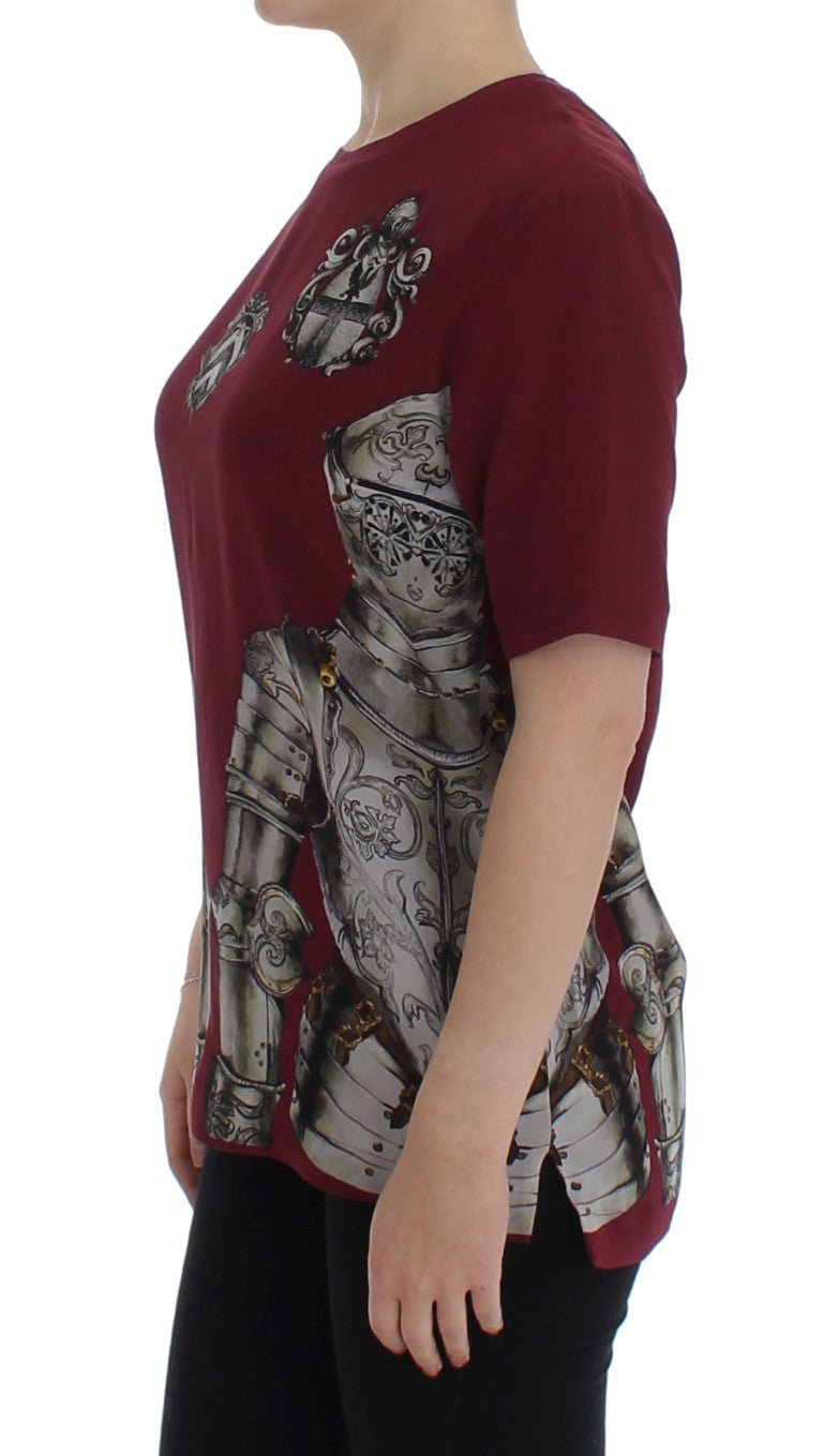 Dolce & Gabbana Enchanted Sicily Silk Blouse with Knight Print - Sandy Store ByNet