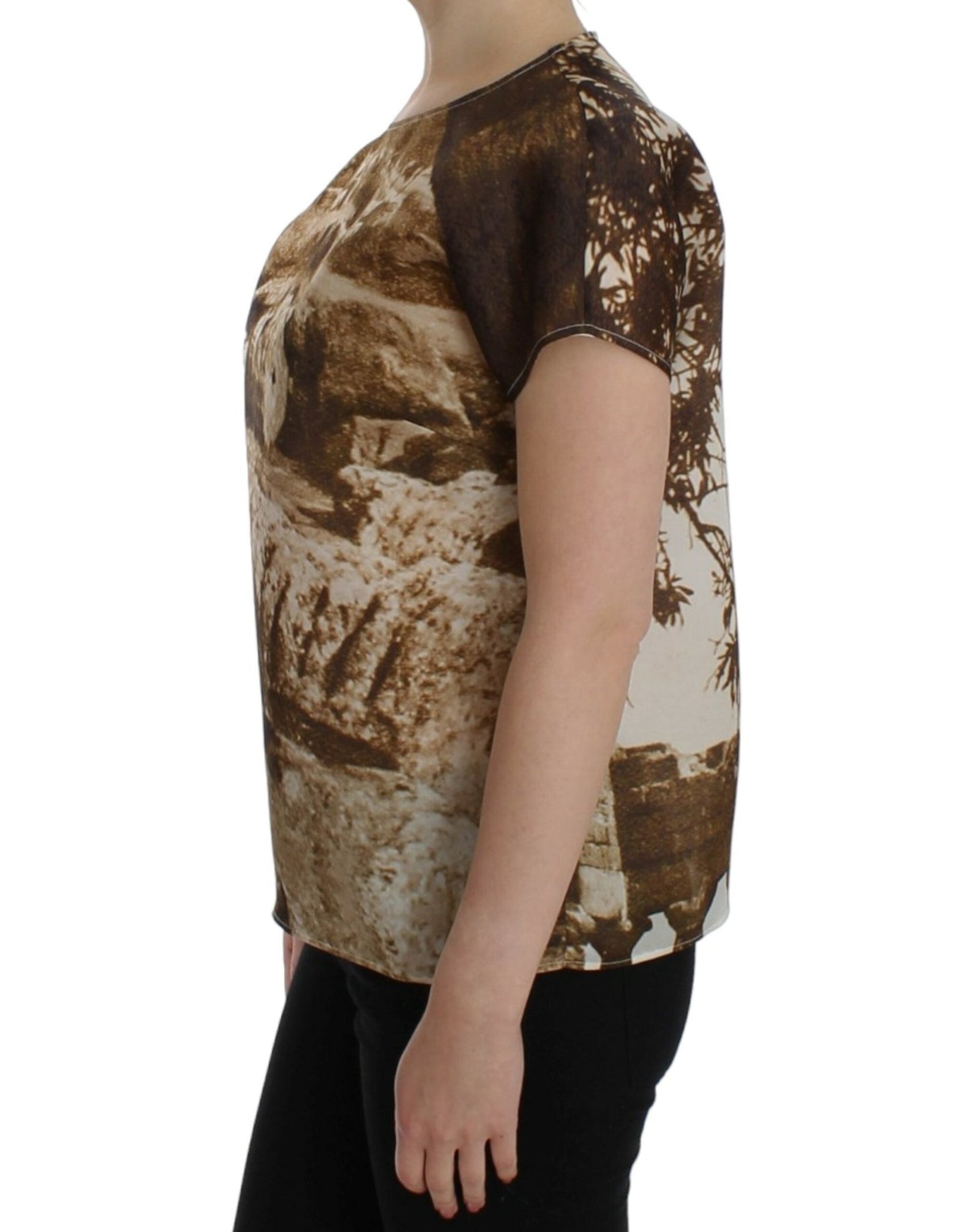 Dolce & Gabbana Enchanted Sicily Taormina Print Silk Blouse - Sandy Store ByNet