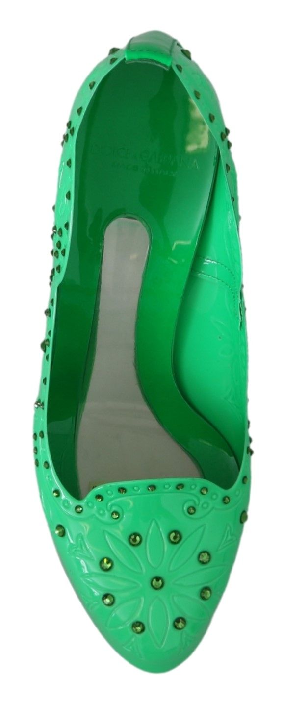 Dolce & Gabbana Enchanting Crystal Cinderella Pumps in Lush Green - Sandy Store ByNet