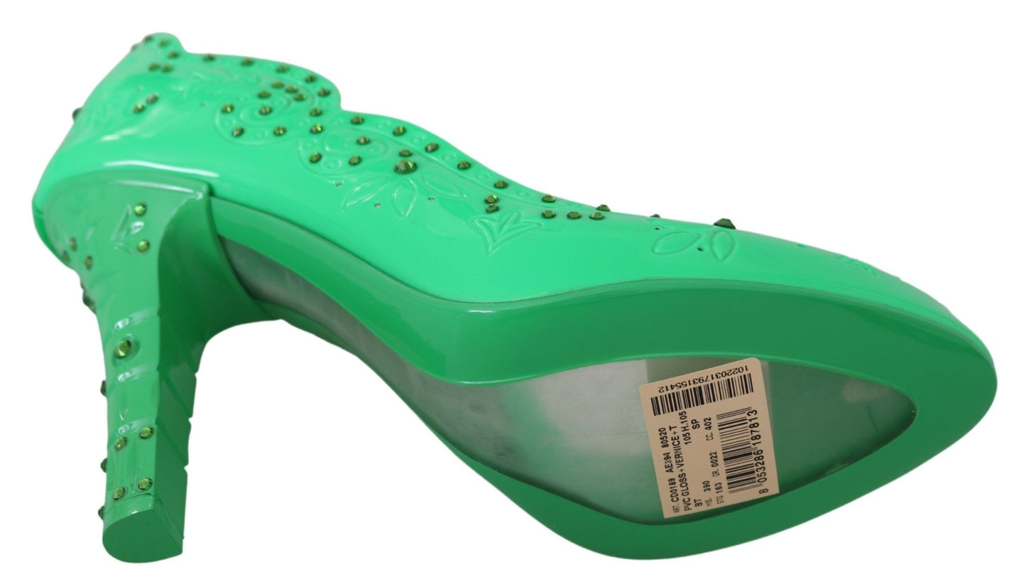 Dolce & Gabbana Enchanting Crystal Cinderella Pumps in Lush Green - Sandy Store ByNet