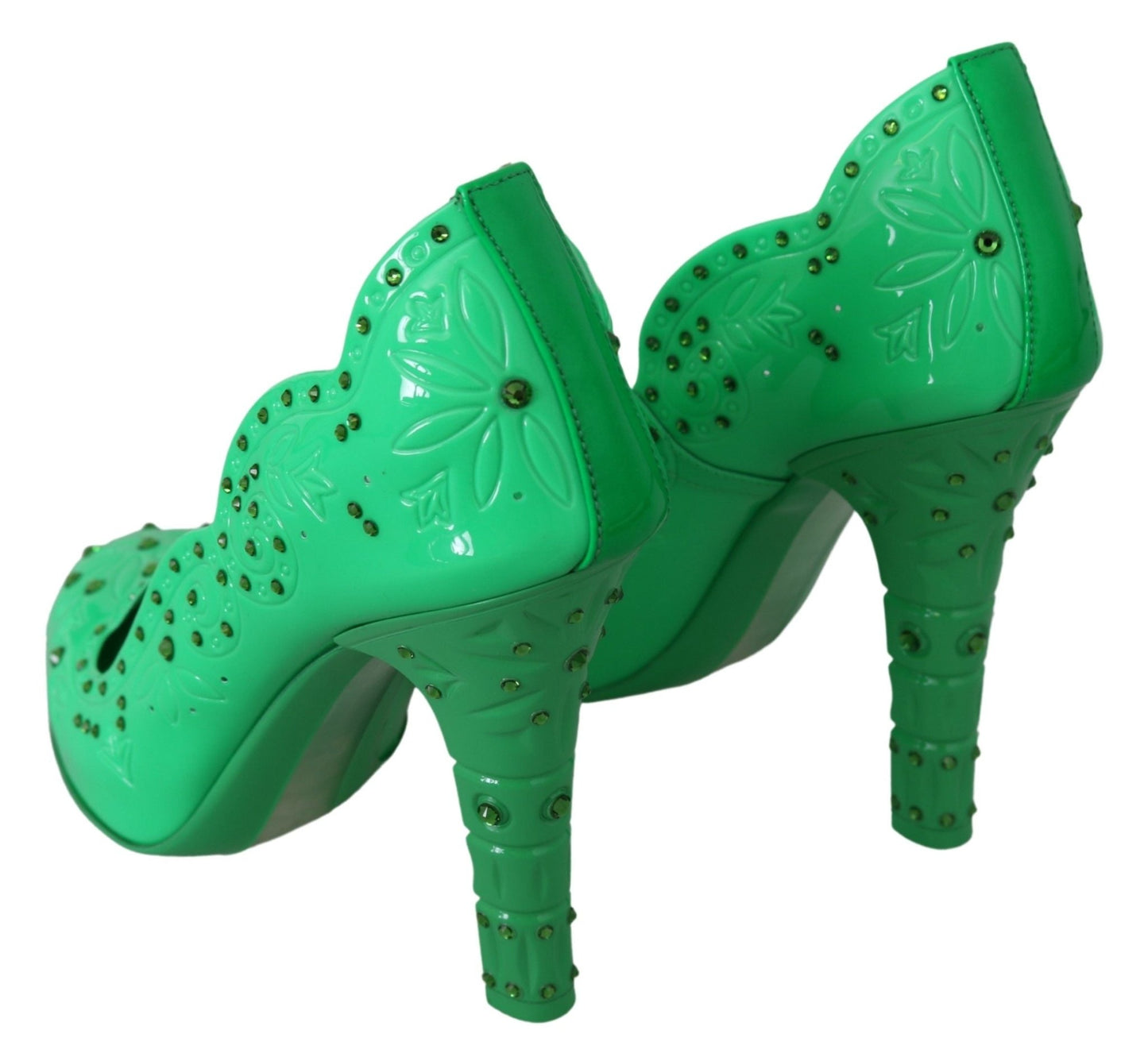 Dolce & Gabbana Enchanting Crystal Cinderella Pumps in Lush Green - Sandy Store ByNet
