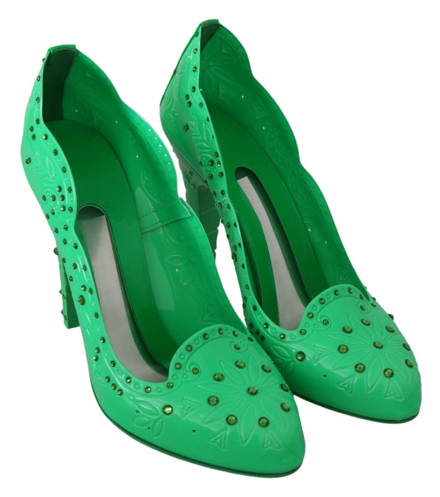 Dolce & Gabbana Enchanting Crystal Cinderella Pumps in Lush Green - Sandy Store ByNet