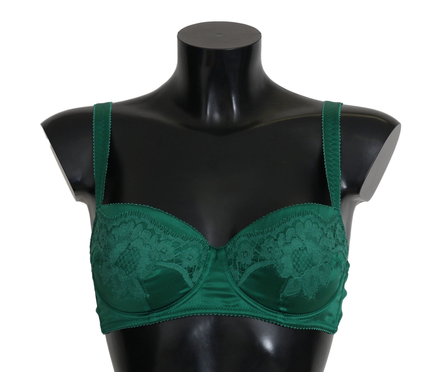 Dolce & Gabbana Enchanting Green Floral Lace Silk Bra - Sandy Store ByNet