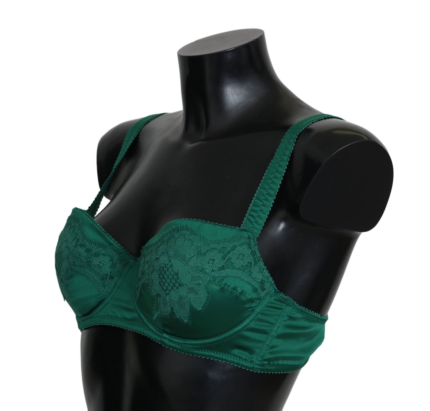 Dolce & Gabbana Enchanting Green Floral Lace Silk Bra - Sandy Store ByNet