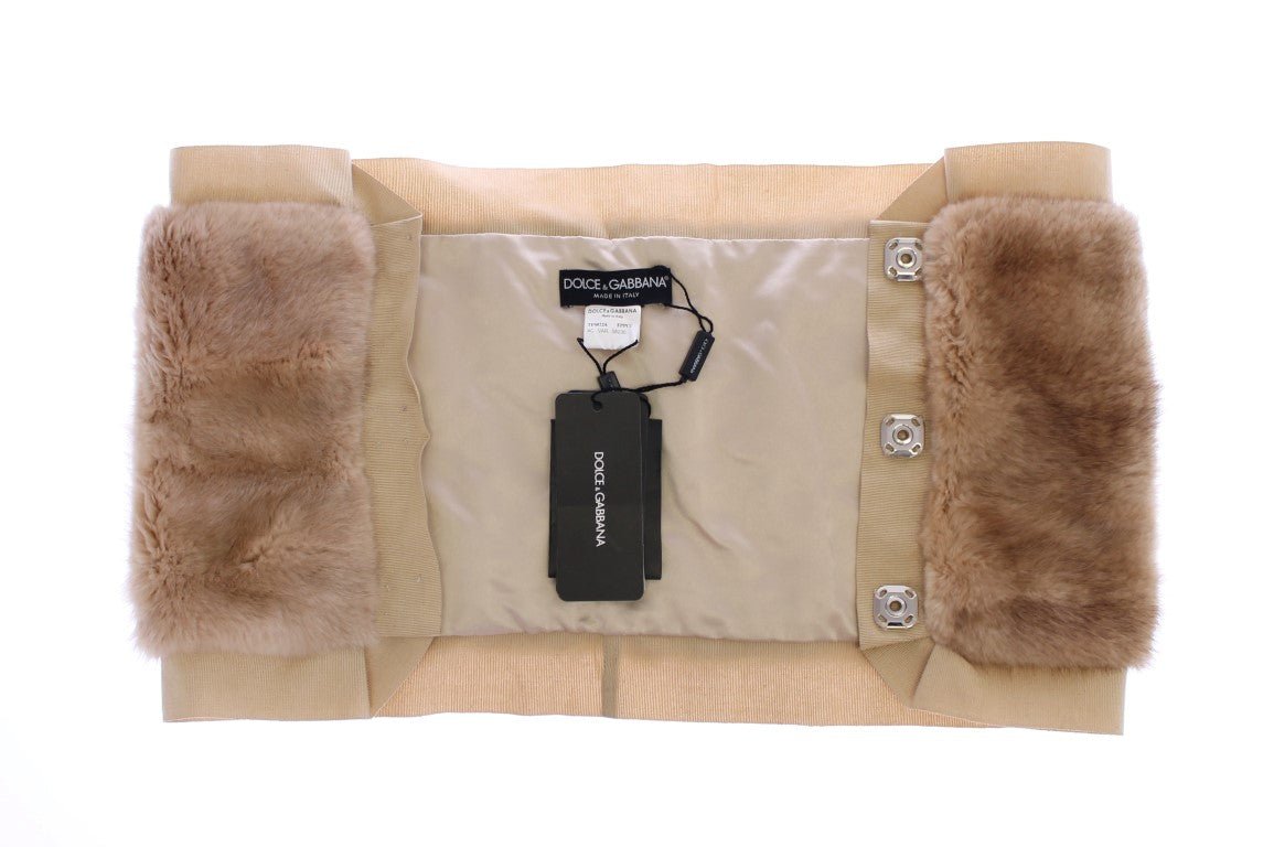 Dolce & Gabbana Exclusive Beige MINK Fur Scarf Wrap - Sandy Store ByNet