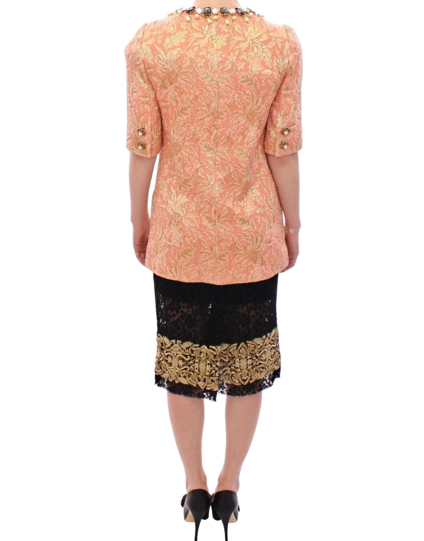 Dolce & Gabbana Exclusive Crystal Brocade Coat Jacket - Sandy Store ByNet