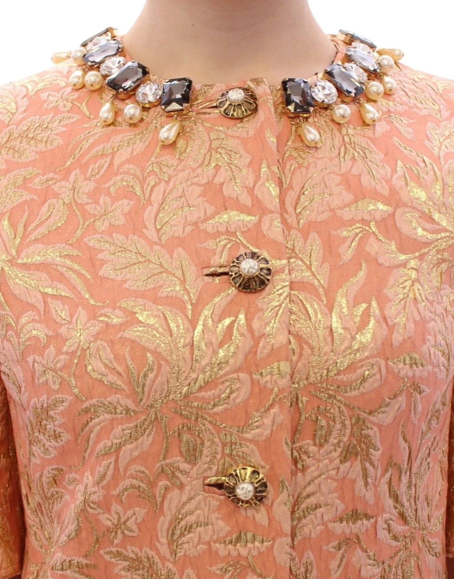 Dolce & Gabbana Exclusive Crystal Brocade Coat Jacket - Sandy Store ByNet