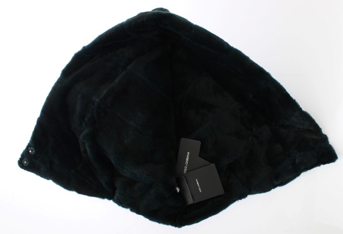 Dolce & Gabbana Exclusive Green Weasel Fur Hooded Scarf - Sandy Store ByNet