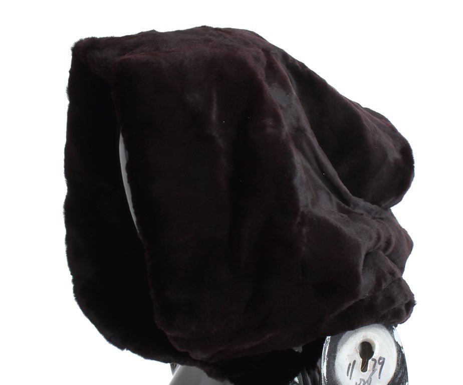Dolce & Gabbana Exclusive Purple Weasel Fur Hooded Scarf - Sandy Store ByNet