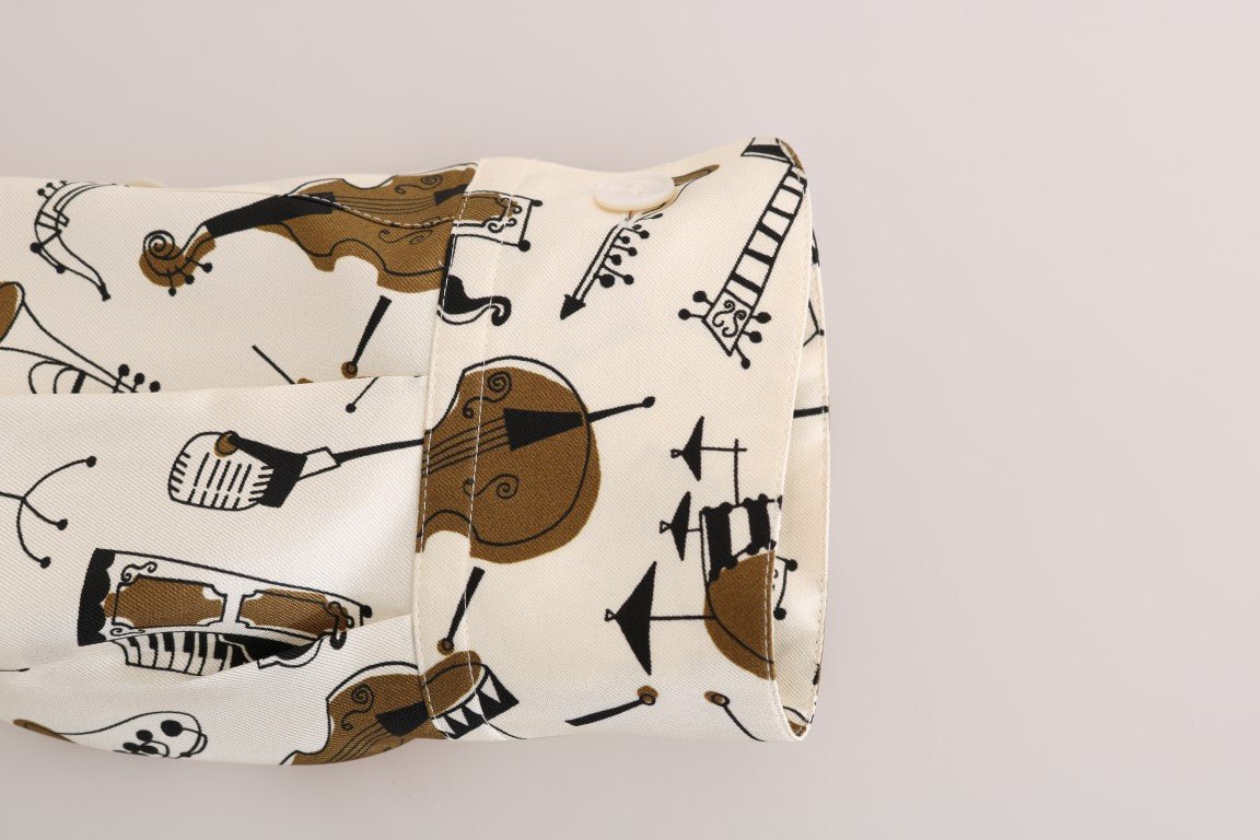 Dolce & Gabbana Exclusive Silk Casual Men's Shirt - JAZZ Motive - Sandy Store ByNet