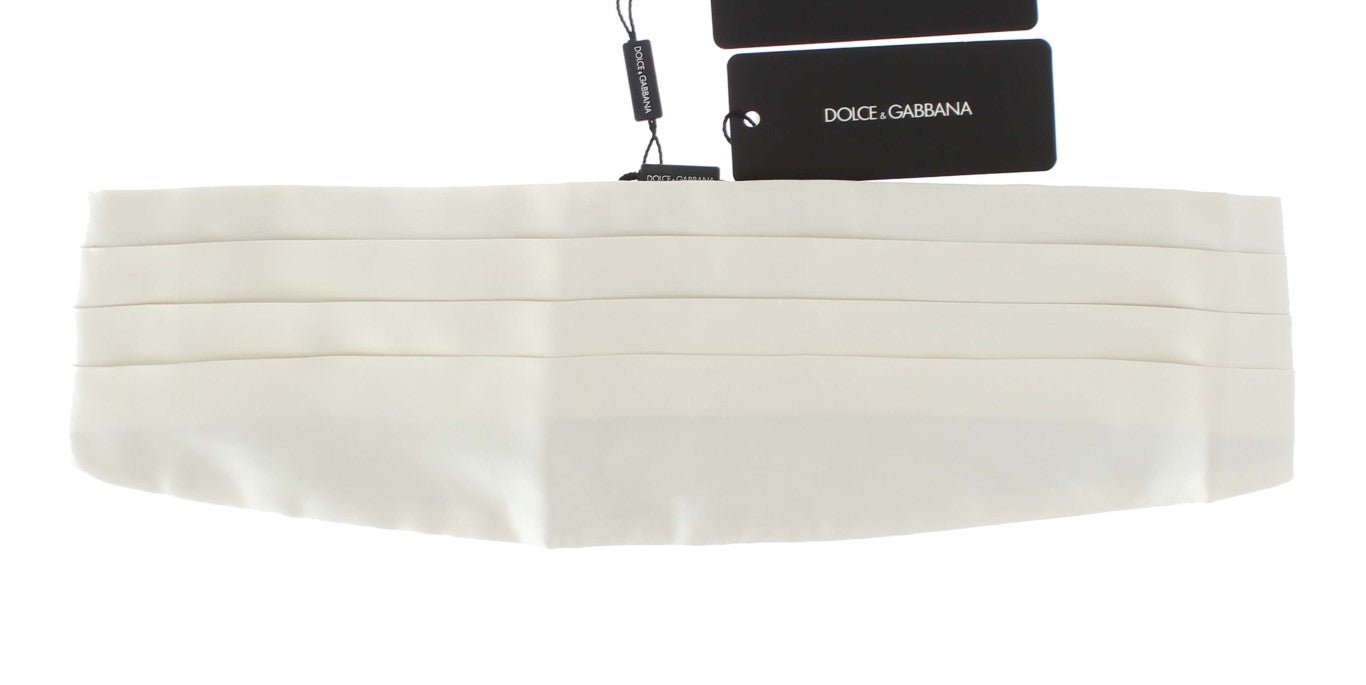 Dolce & Gabbana Exclusive White Silk Cummerbund - Sandy Store ByNet