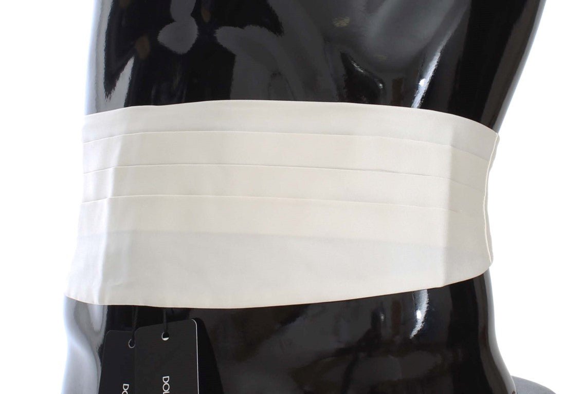 Dolce & Gabbana Exclusive White Silk Cummerbund - Sandy Store ByNet