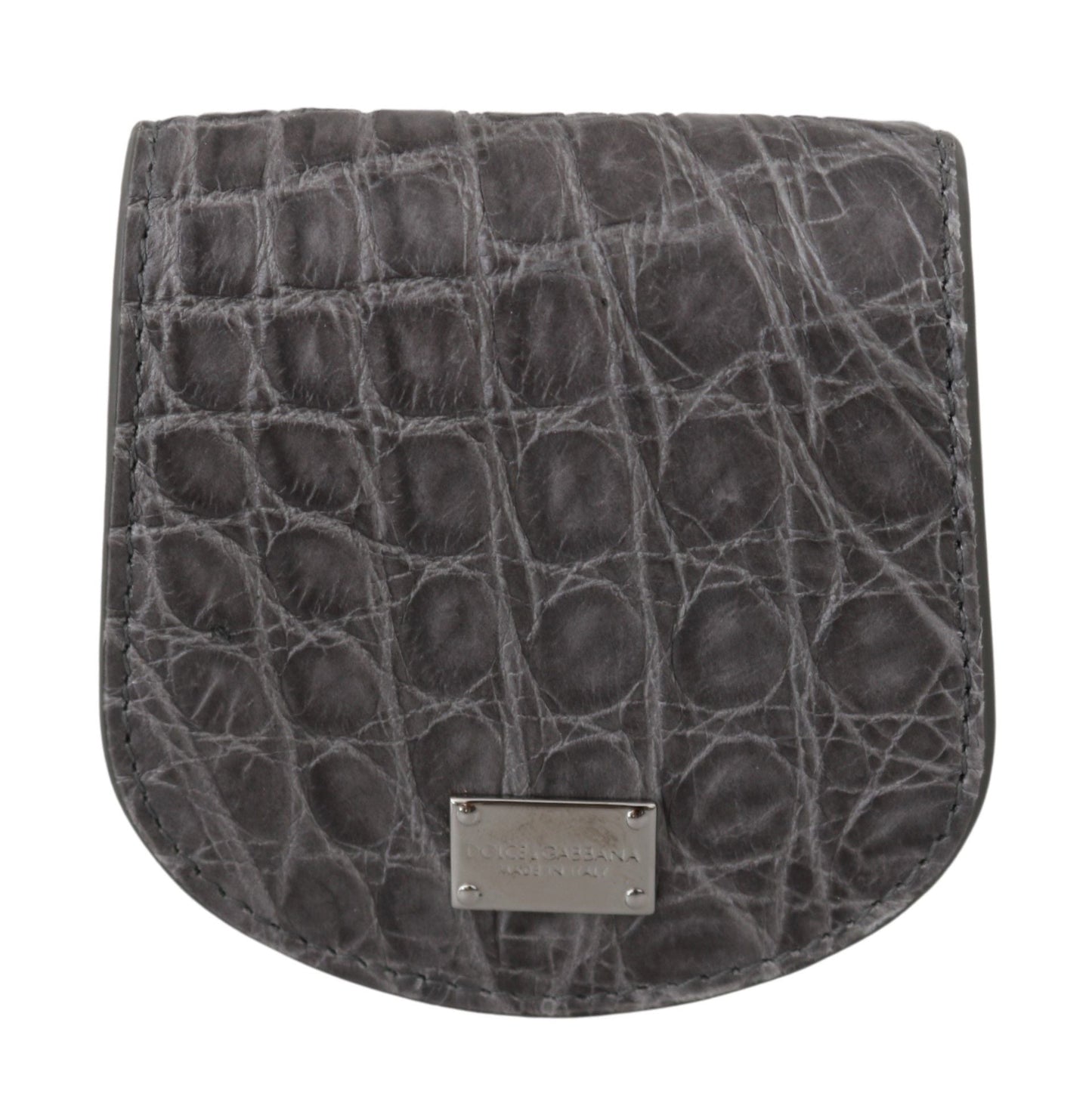 Dolce & Gabbana Exotic Gray Leather Condom Case Wallet - Sandy Store ByNet