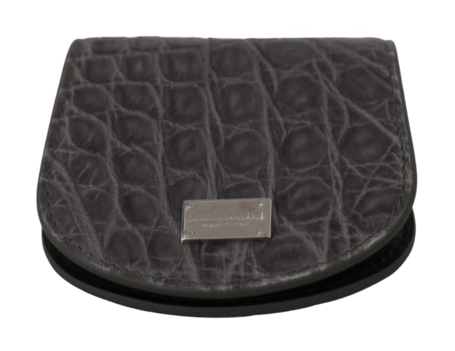 Dolce & Gabbana Exotic Gray Leather Condom Case Wallet - Sandy Store ByNet