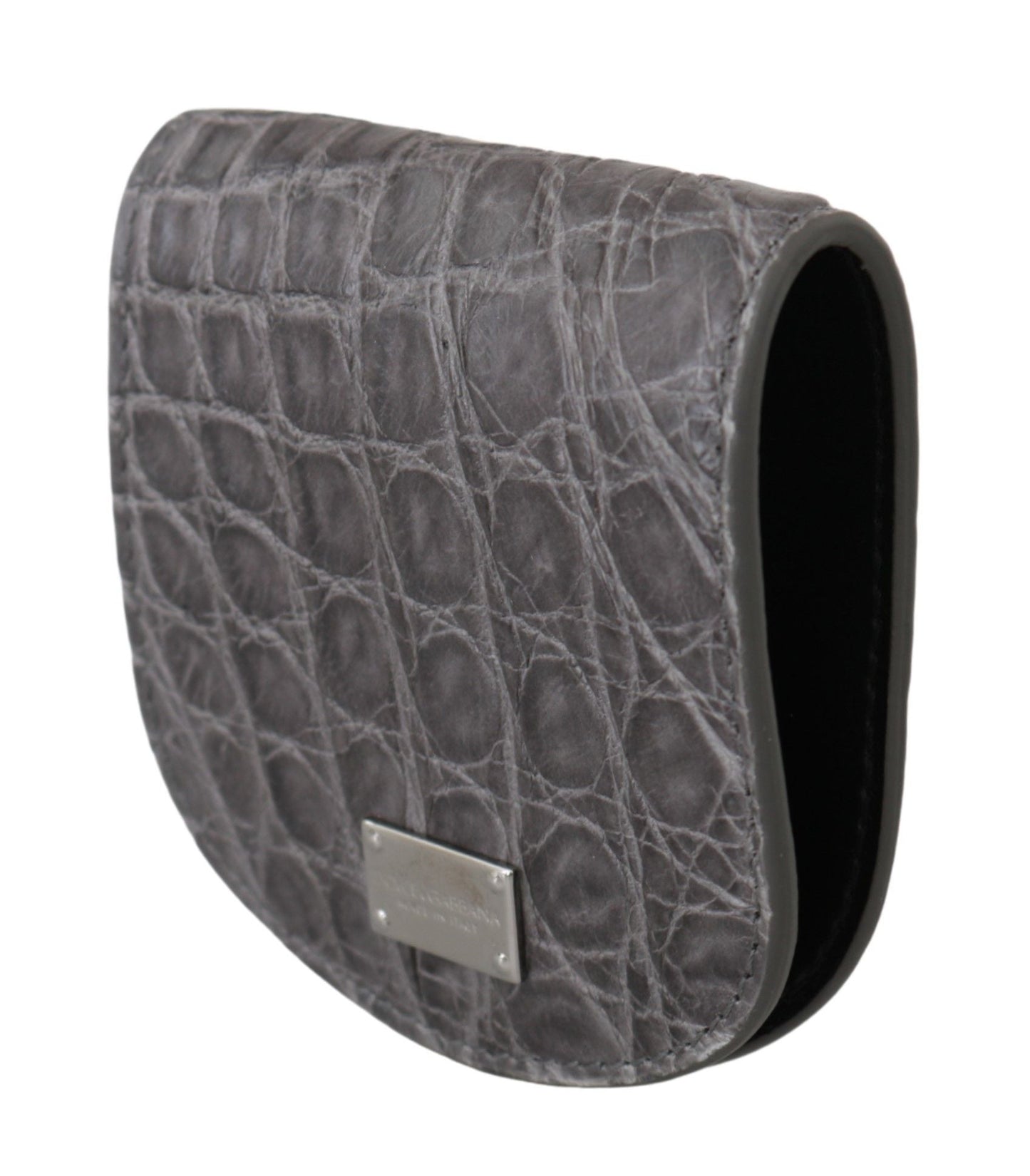Dolce & Gabbana Exotic Gray Leather Condom Case Wallet - Sandy Store ByNet