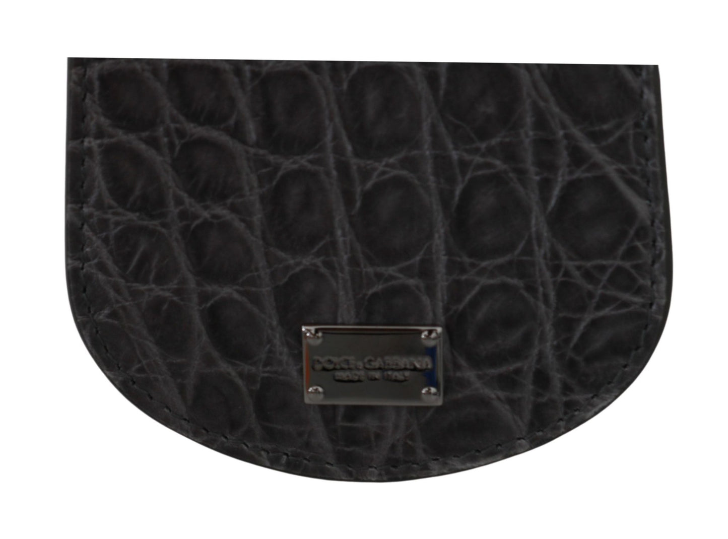 Dolce & Gabbana Exotic Gray Leather Condom Case Wallet - Sandy Store ByNet