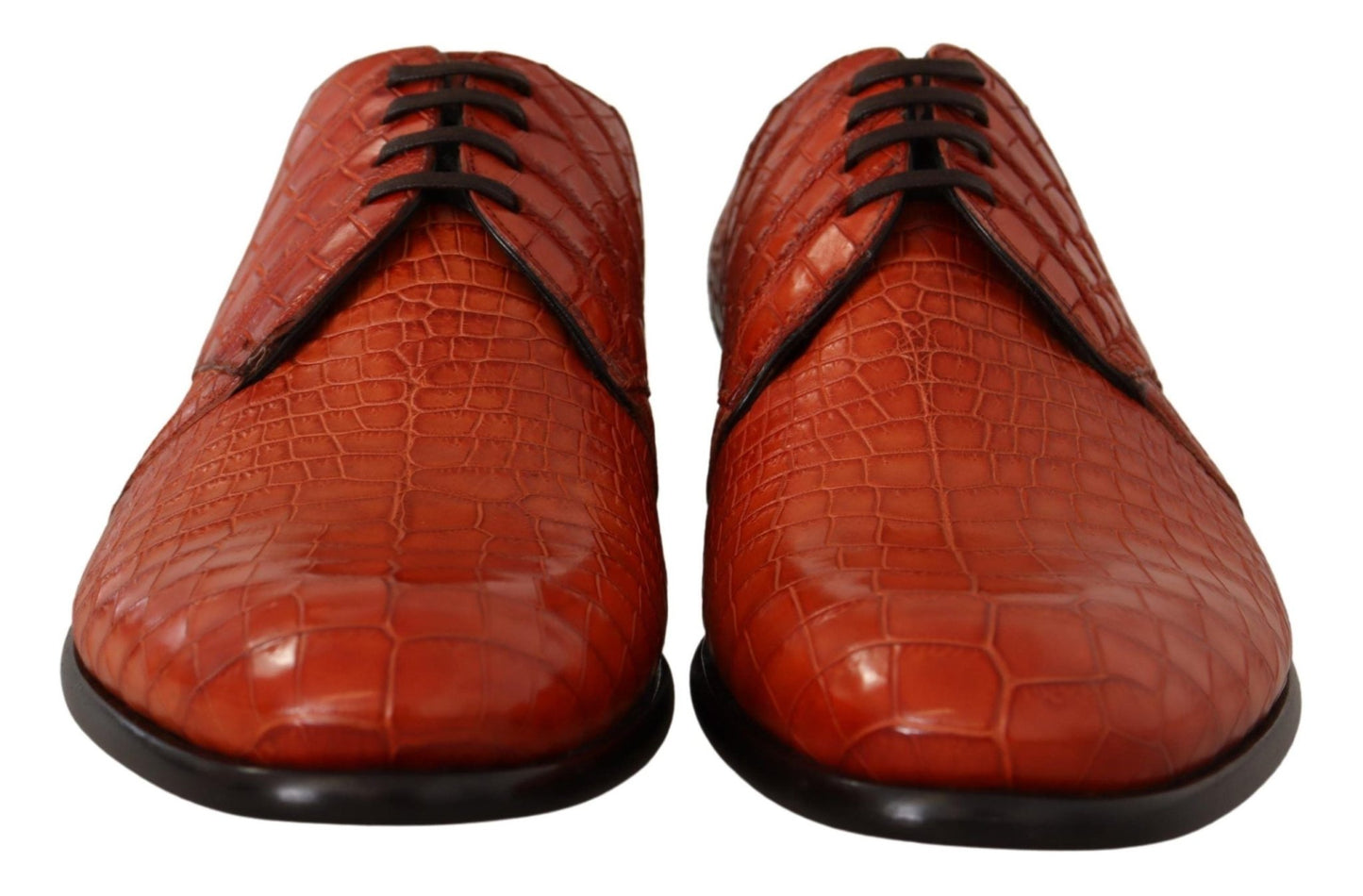 Dolce & Gabbana Exotic Orange Croc Leather Laceup Dress Shoes - Sandy Store ByNet