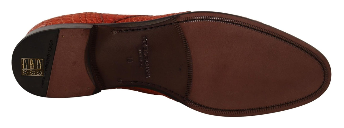 Dolce & Gabbana Exotic Orange Croc Leather Laceup Dress Shoes - Sandy Store ByNet