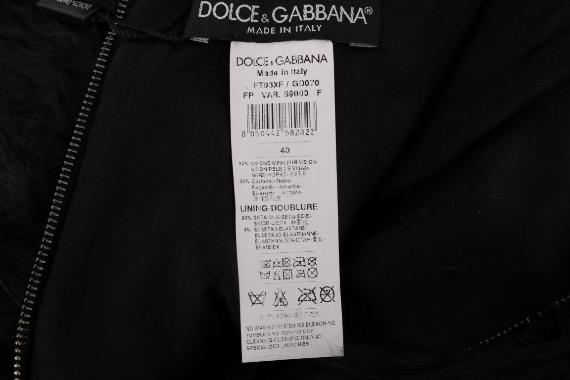 Dolce & Gabbana Exquisite Black Mink Fur Mini Shorts - Sandy Store ByNet